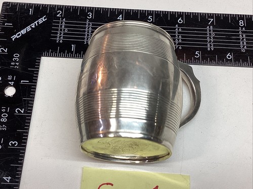STERLING SILVER CUP 1889 INSCRIBED 4.6oz Signed mug VINTAGE VICTORIAN BEER OLD - Picture 13 of 23