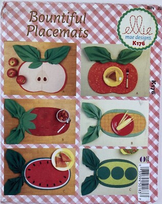 McCall Ellie Mae 176 Tischsets Obst Apfel Erbse Mais Zuhause Neu Ungeschnittenes Muster
