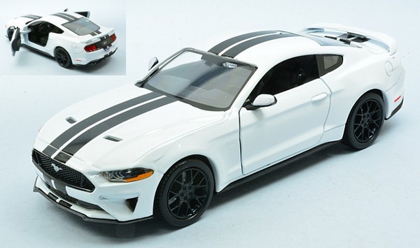 Motormax 1/24 Ford Mustang Gt 2018 Weiss Statisches Modell Diecast-image