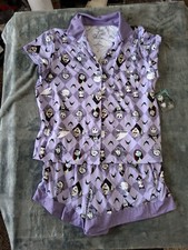 Disney Nightmare Before Christmas 2 Piece Button Up Pajama Set Size Medium