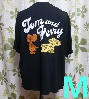 Tom & Jerry Embroidered T-Shirt M Black Unused Tagged