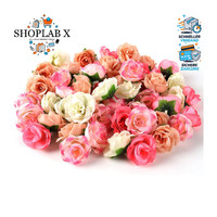 KüNstliche BlumenköPfe 80 StüCk Rosen Kunstblumen Deko FüR Hochzeit Party 4