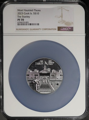 #ad 2023 Cook Islands $10 Silver Most Haunted Places The Stanley 2 oz NGC PF 70 $299.00