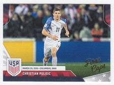Christian Pulisic 2016 Panini U.S. National Team First Caps #9 rookie card USMNT. rookie card picture
