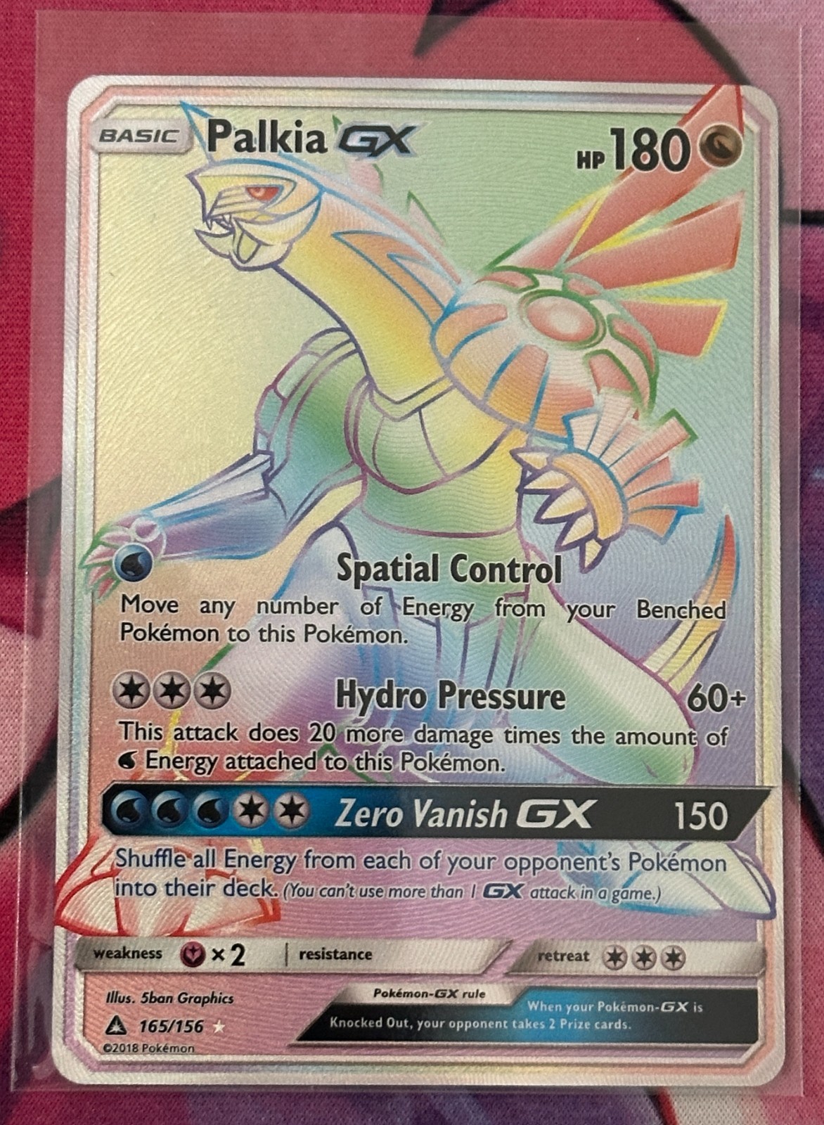 Palkia GX (Secret Rare) 165/156 Sm-Ultra Prism Holo