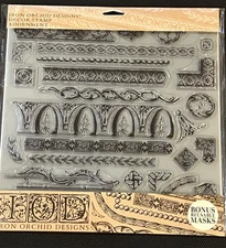 Iron Orchid Designs (IOD) - Adornment Decor Stamp - One 12 X 12 sheet