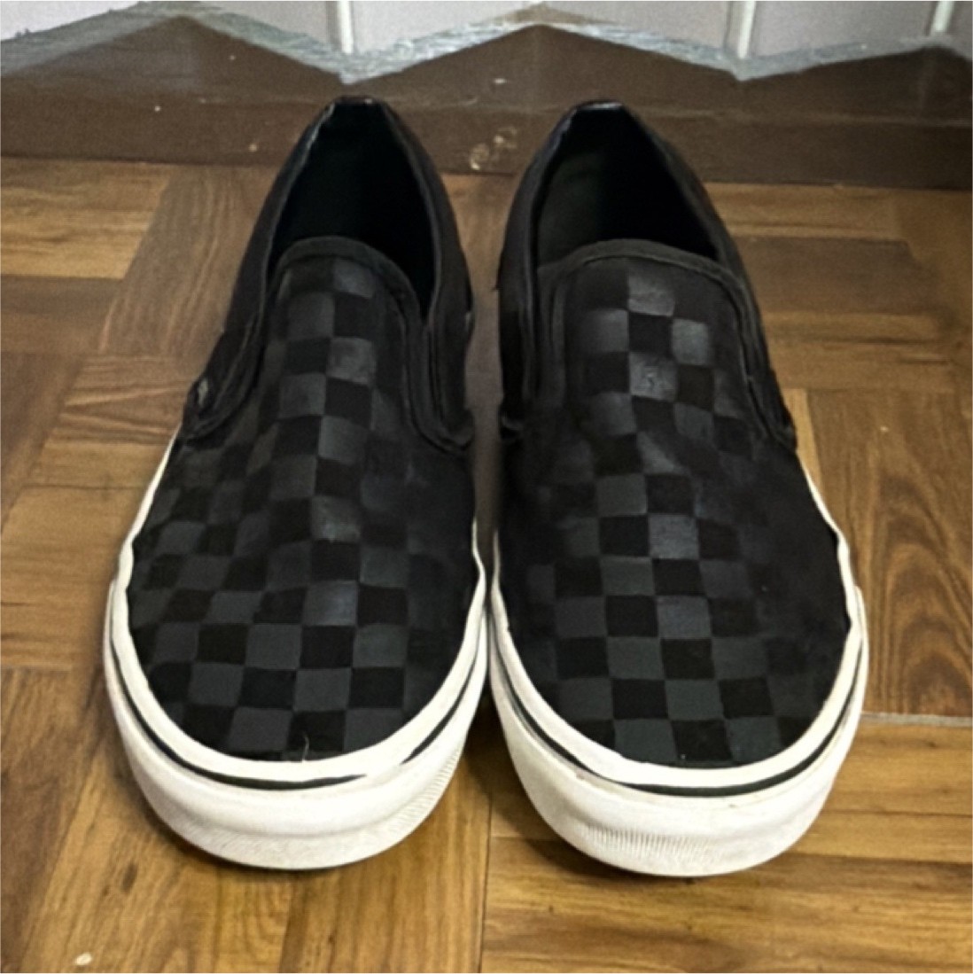 Vans Classic Slip-On Checkered | Black and Gray | Men’s 7