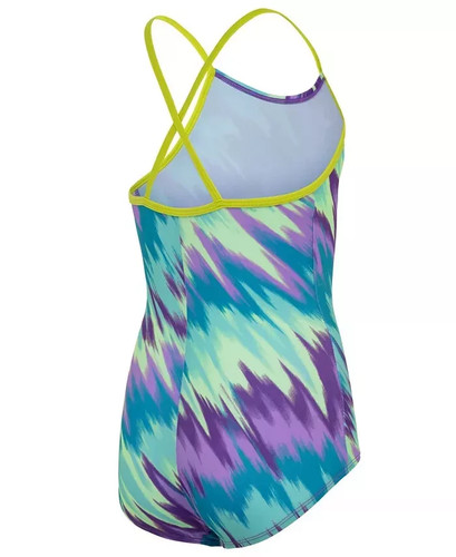 Nike L101402 Girls Blue Immiscible Cross-Back One-Piece Swimsuit Size S 8-10 Y - Picture 3 of 4