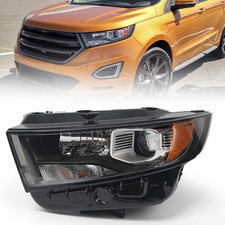 Halogen Headlight Assembly for Ford Edge 2015-2018 Black Headlamp Front Light Le