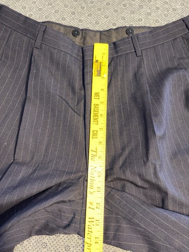 Hart Schaffner Marx 2 Pc Suit Men’s 42R Navy Blue Pinstripe 2 Button Pants 32x31 - Afbeelding 21 van 22