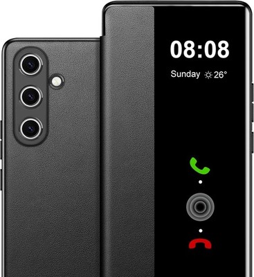 Samsung Galaxy S26 Case Flip Leather Cover Clear S-View Smart Window Hard Flip