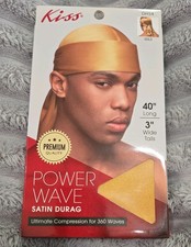 Satin Durag, Gold, 40" long, 3" wide tails