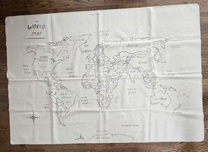 Gathre World Map Wall Tapestry Kids Large Floor Mat Wipeable~4’x 6’
