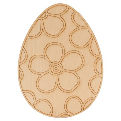 Floral Wood Easter Egg Cutouts, 5''-14 , 1/8'' Thick Pack of 5 |Woodpeckers
