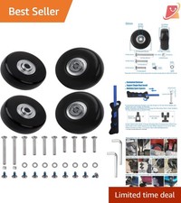 Luggage Suitcase Replacement Wheels Set of 4 PU Bearing Universal Fit Repair