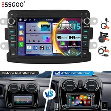 DAB+ 4+64GB Für Dacia Duster Lodgy Dokker Renault Autoradio Android15 Carplay BT