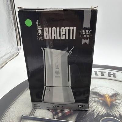 Bialetti Venus 10 Cup Coffee Maker Stainless in Box.