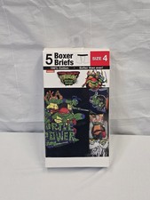 Teenage Mutant Ninja Turtles Boys Boxer Briefs Size 4T 5-Pc 100 Cotton E