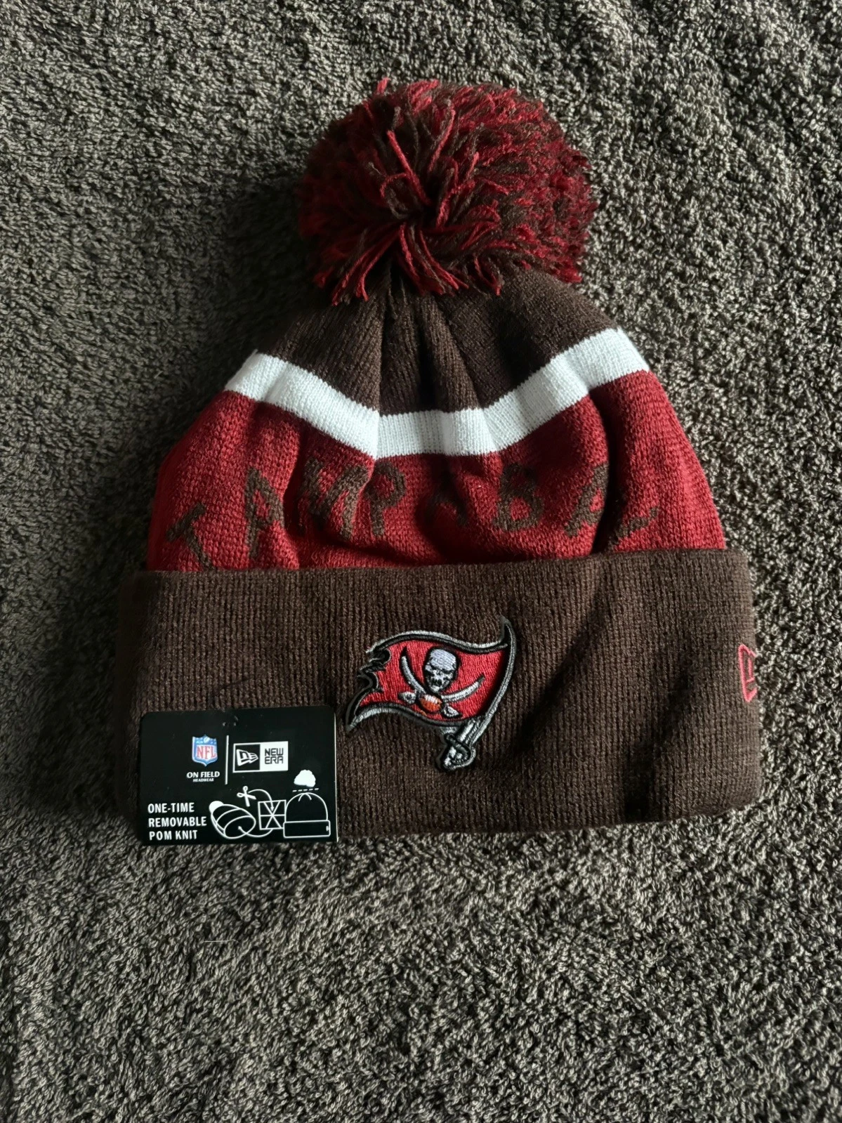 Tampa Bay Buccaneers NFL Bobble Beanie Multicoloured. New With Tag Still On