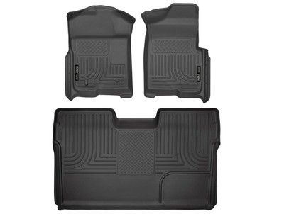 #ad #ad Husky Weatherbeater Floor Liners Fit 09 14 Ford F150 SuperCrew Front 2nd 3pc Blk $127.49