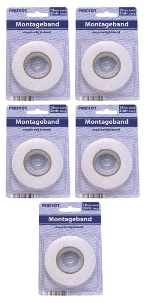 Montageband 10 M (5 Rollen) Klebeband Doppelseitig Spiegelband Montageklebeband-image