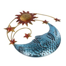 Affascinante Decorazione Parete Luna e Sole in Metallo da Esterno/Interno Design