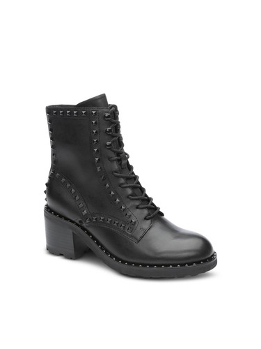 ASH Womens Black Studded Padded Xin Round Toe Block Heel Leather Booties 39 - Picture 7 of 9