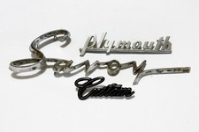 Plymouthchrysler 3 Assorted Auto Emblems Car Nameplates Vintage Originals