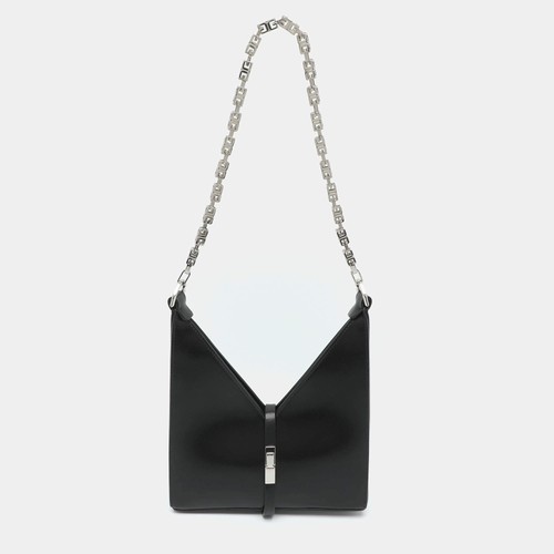 Givenchy Chian Cut Out Black Leather Shoulder Bag