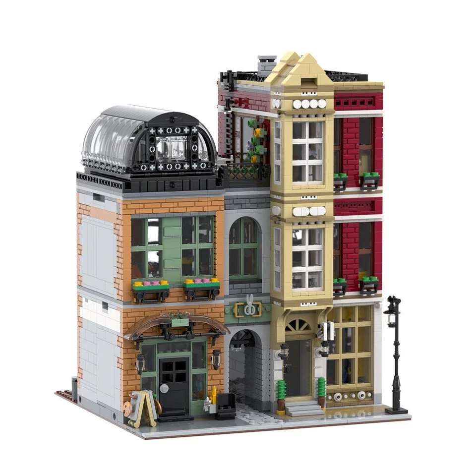 MOC 3680PCS rua modular com alfaiataria, papelaria e apartamento novo - Imagem 2 de 4