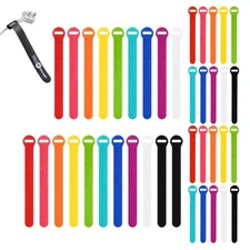 Self-Gripping Cable Ties by , Multi-Color, 40 Pack (5 Inch and 8 Inch Straps)...
