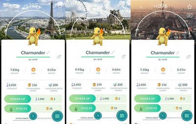 Pokémon Shiny Charmander  GO Stamp Rally Paris Background - MlNl P T C 0r Trade