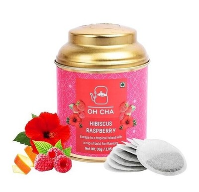OH CHA - Hibiscus Tea Bags | 100% Natural Eco Friendly Round Tea Bags 15pcs.
