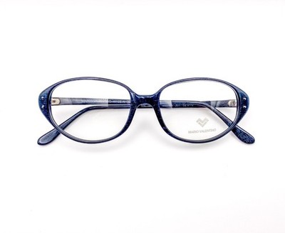 1990s NOS Vintage Mario Valentino Cat Eye Eyeglasses | Black Acetate Frames