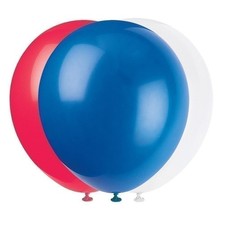 Red/White/Blue Latex Balloons, 12" 10-Pack - Premium-Quality  Vibrant Party D