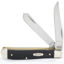 CASE XX KNIVES BLACK SYNTHETIC CS MINI TRAPPER 2207 CS (22352) POCKET KNIFE