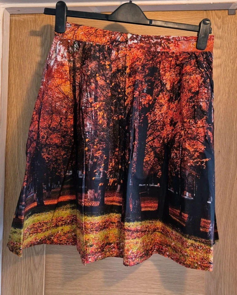 Modcloth, Fervour, Autumn Print Skirt, Size Large (seems like a 12) - Image 3 of 4