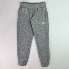 Nike Youth S Gray Sweatpants Joggers Fleece Logo Athletic Casual
