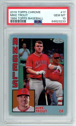 Mike Trout 2019 Topps Chrome 1984 Topps Baseball Refractor #17 PSA 10 Angels