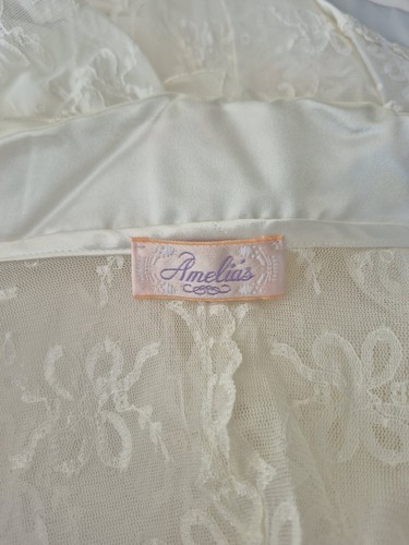 Vintage Amelia’s White Peignoir Set Nightgown + Robe Size Large Lace Satin NWT - Picture 10 of 18