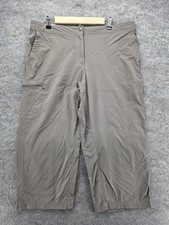 L.L. Bean Pants Womens 16 Gray Capri Adjustable Waist Zip Pockets Casual Hiking
