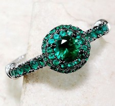 2CT Treated Emerald 925 Solid Sterling Silver Ring Jewelry Sz 6,7,8,9 MR1