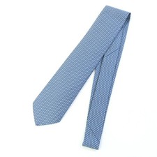 Pre-owned Herm s tie 659182T, blue silk, suitable for men's formal wear and