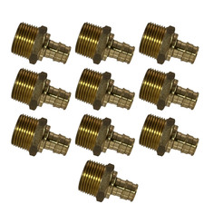 10 Pack XFITTING 1/2" Pex A x 3/4" Male Adapter, F1960 Expansion Male
