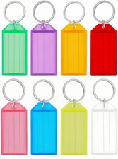 20Pack Tough Key Tags,Key Chains Plastic Key Labels with Split Ring and Label Wi