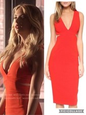 Alice + Olivia Riki Cut Out Ponte Sheath Dress Red Size 0