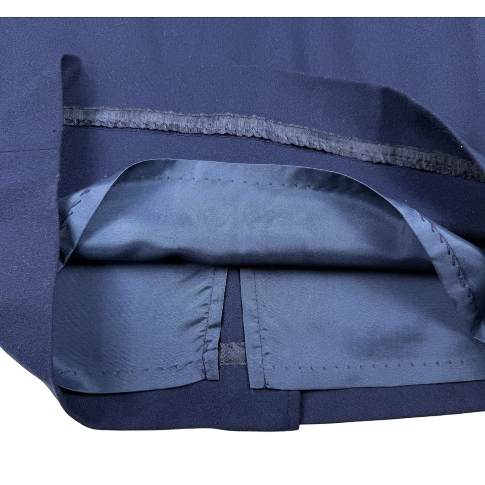 Falda Pendleton Vintage Para Mujer Pura Lana Virgen Azul Marino Talla 8 Pequeña EE. UU. Foto 3 de 4