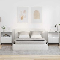 Nachttisch Hochglanz Weiß 49X36X61 Cm Holzwerkstoff 2Er Set