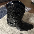 Vintage Black Cowboy Cermaic Boot Pocket Vase 7#