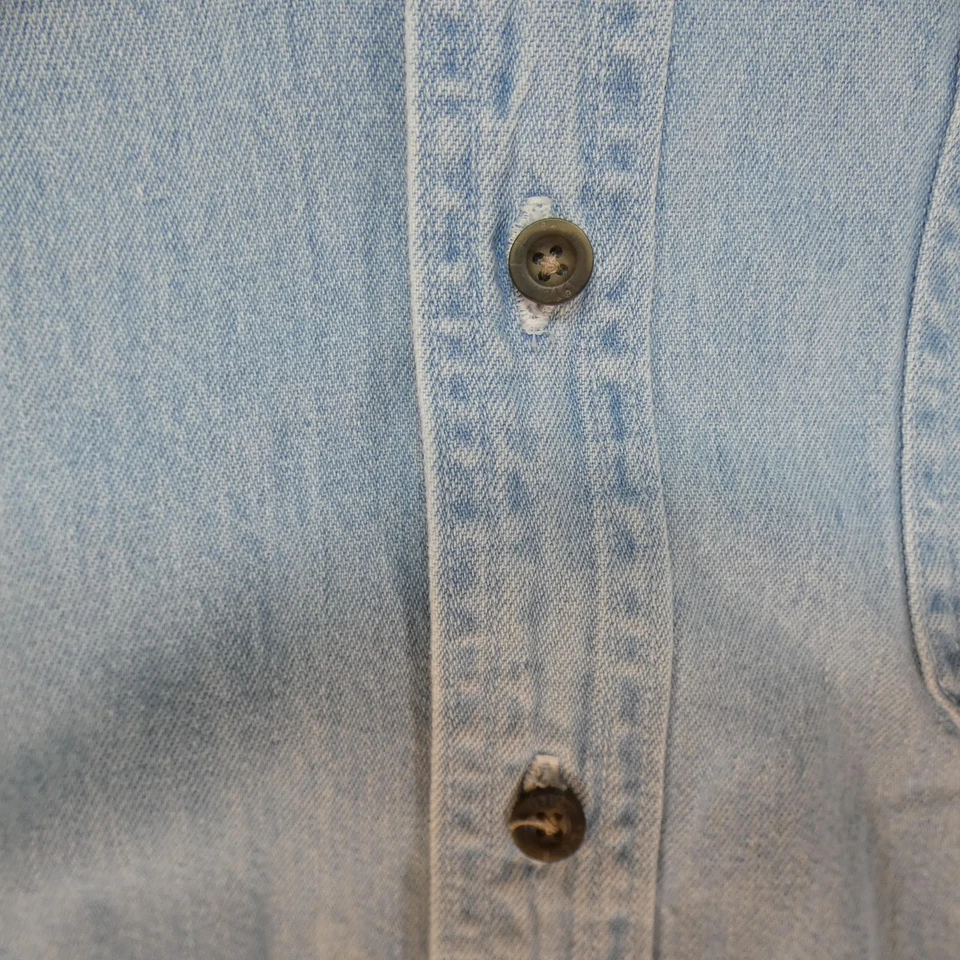Camisa vaquera vintage LL Bean para hombre XLT XL alta azul abotonada vaquero occidental años 90 Foto 4 de 4